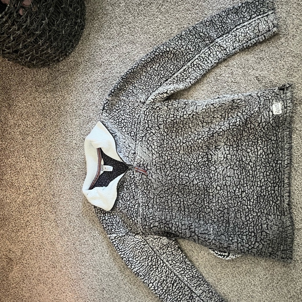 ROVE Cream and Black Faux Fur Jacket